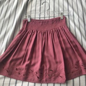 Pink skirt with pattern on bottom